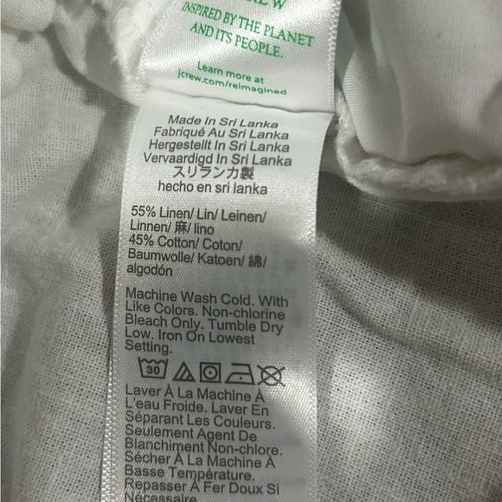 J.Crew White Linen Cotton Seaside Pant Elastic Waist Drawstring AW839 Sz 0 - Picture 4 of 5